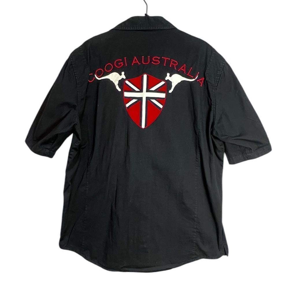 Coogi Short Sleeve Button Up Black Men XL Embroidered
